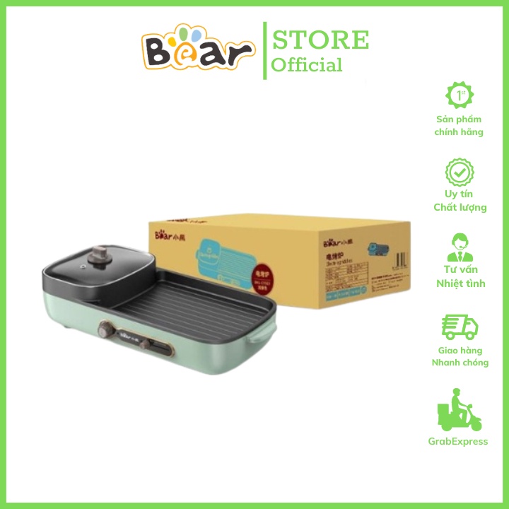 Bếp Nướng Đa Năng BEAR DKL-C15G1,Nồi Lẩu Nướng 2IN1 Cho Gia Đình-Bảo Hành 12 Tháng