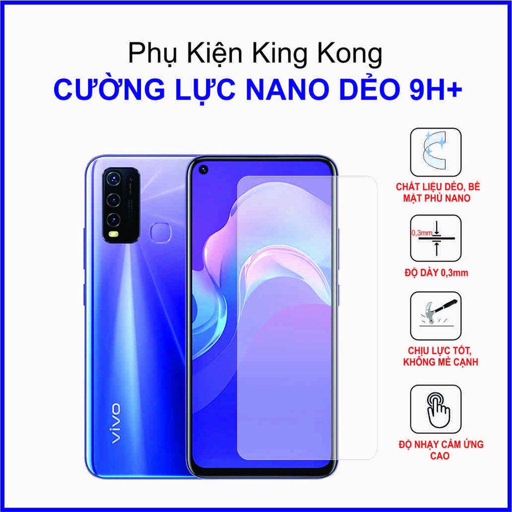 Dán cường lực Vivo Y50 ,  cường lực nano dẻo 9H+