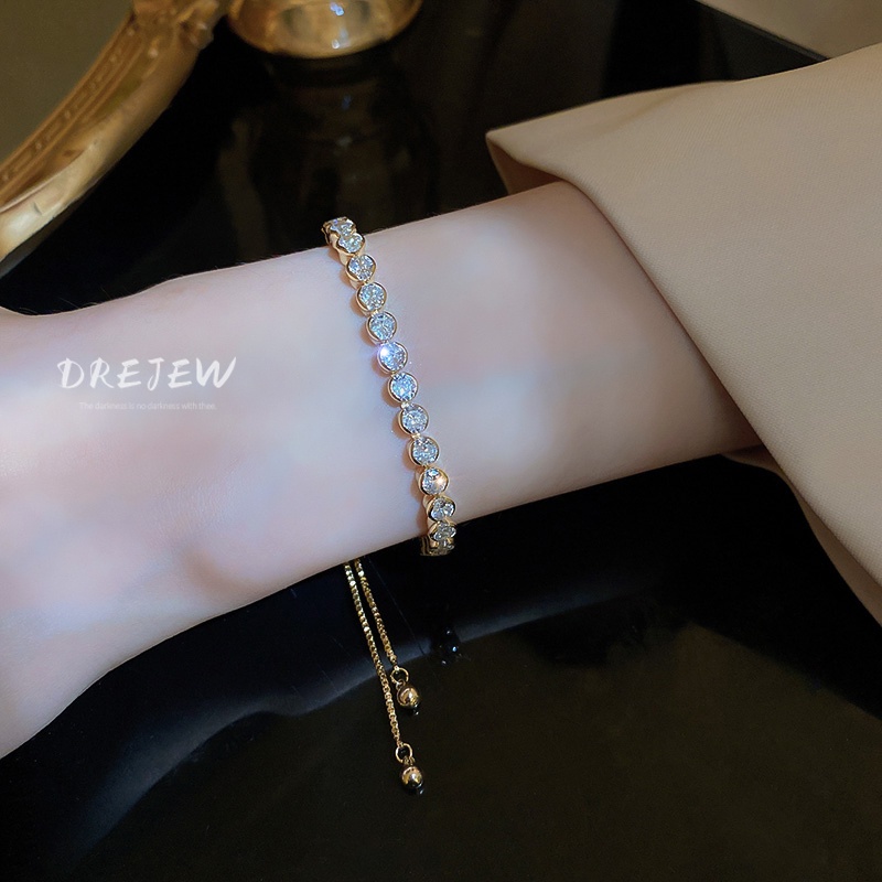 DREJEW Vòng Đeo Tay Dát Kim Cương Kiểu Hình Học Sang Trọng Nhẹ Nhàng