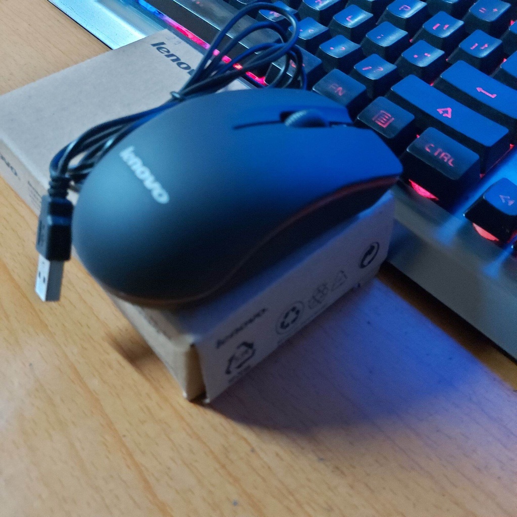 (Giá sỉ) Chuột dây máy tính Lenovo M20, chuột laptop có dây mini BH 12 tháng