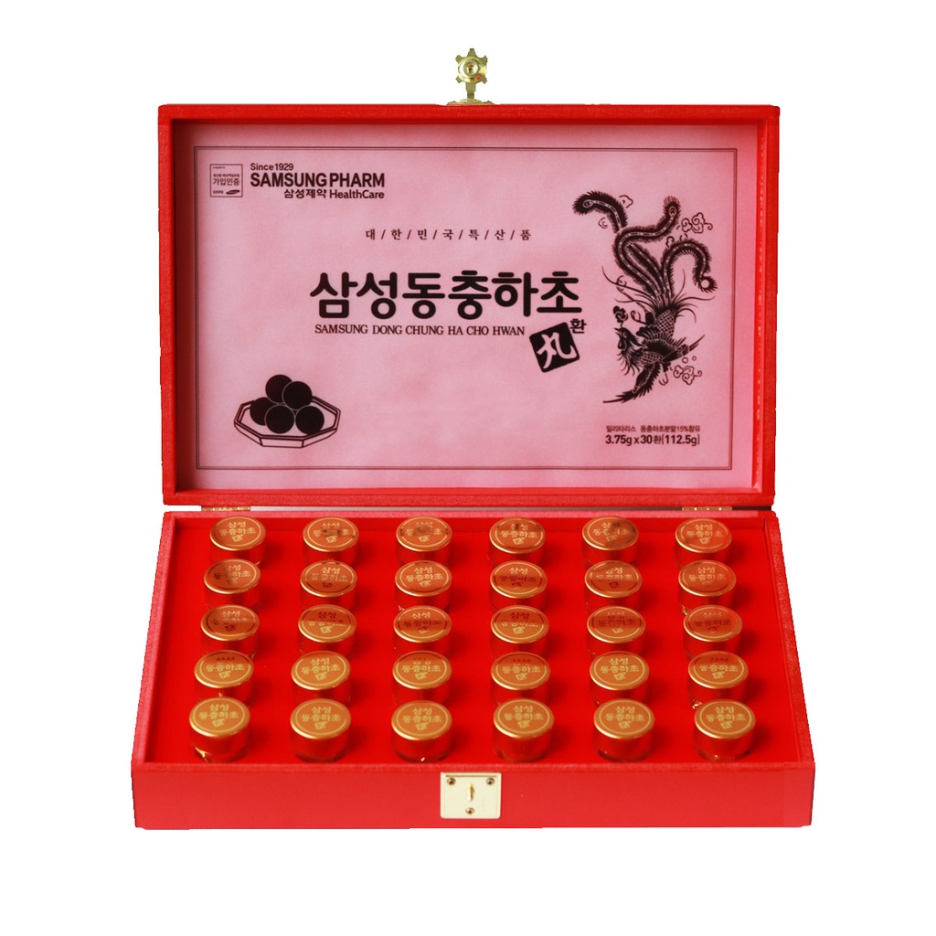 Đông Trùng Hạ Thảo Samsung Hộp Gỗ Đỏ 30 Viên Chính Hãng Hàn Quốc