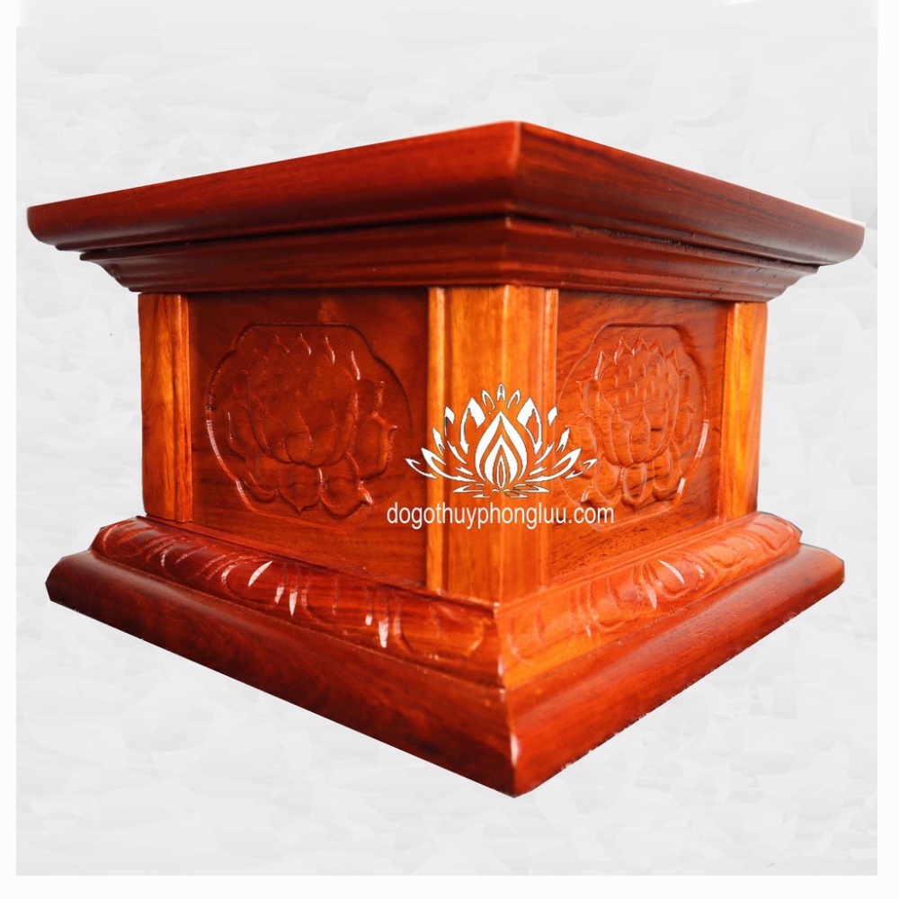 Đế hoa sen kê đồ phong thủy gỗ hương cực đẹp cao 17cm