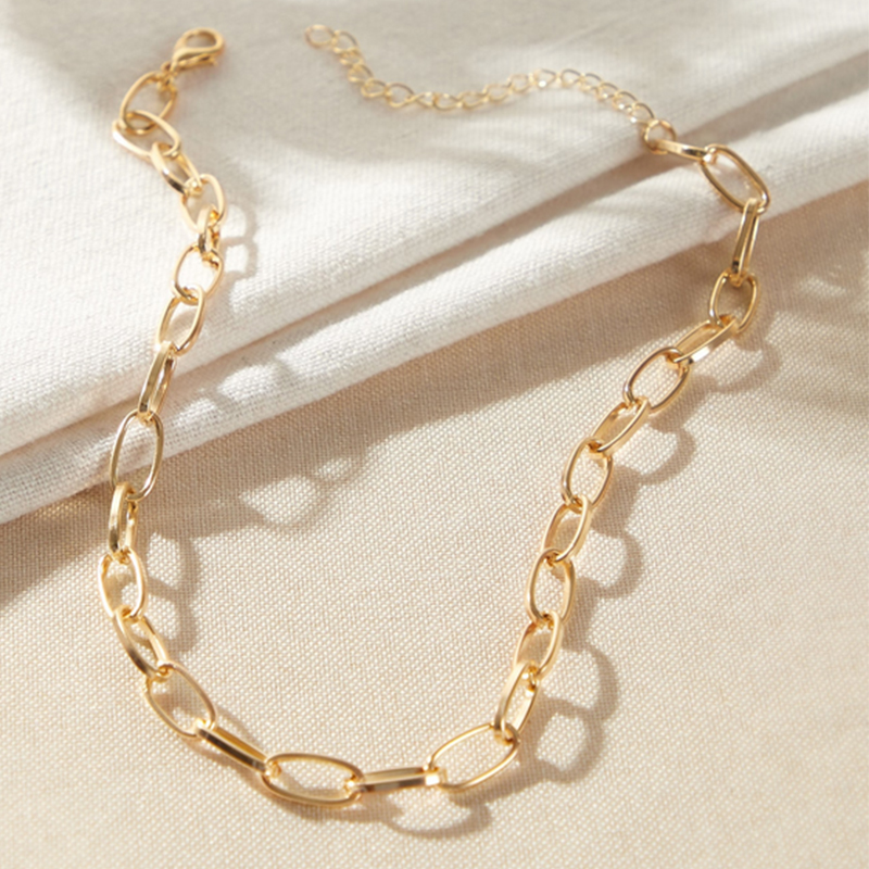 Trendy Gold Chain Necklaces Women Punk Collar Chokers  Dây Chuyền Kiểu Dây Xích Cho Nữ Vòng Cổ