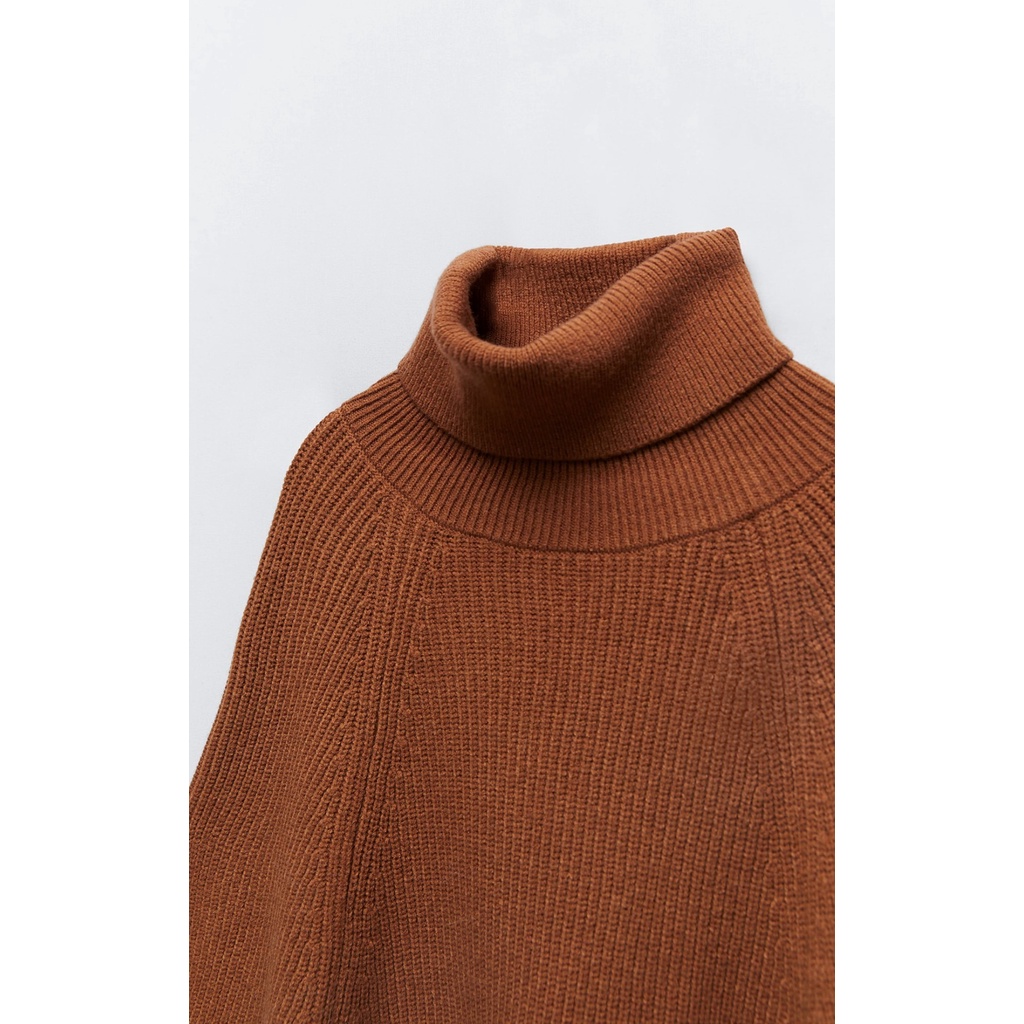 [Có Bill] Áo Choàng Dệt Kim Cao Cổ Màu Nâu Size S Áo Zara Auth | BigBuy360 - bigbuy360.vn