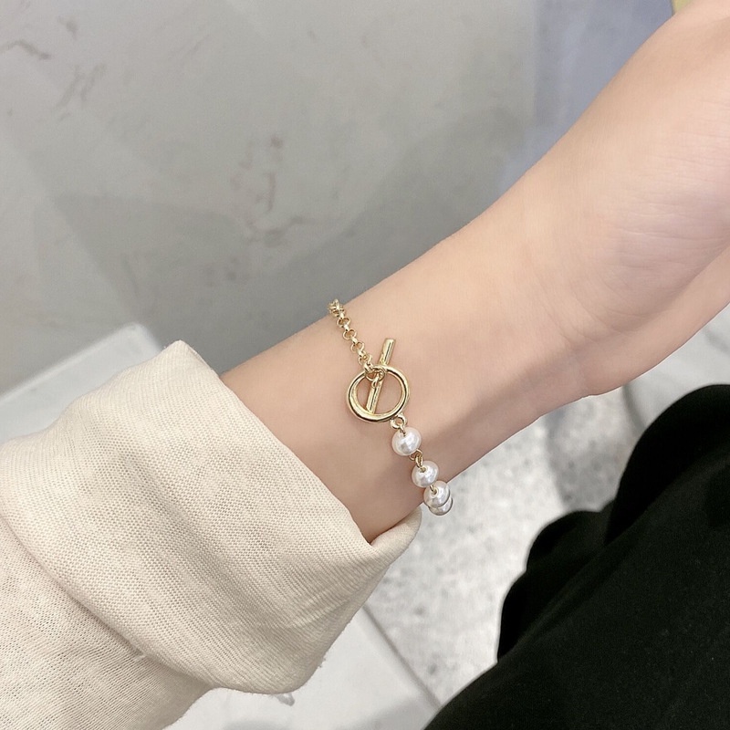Vòng Tay Chuỗi Hạt Ngọc Trai Đơn Giản Độc Đáo Thời Trang Nhật Hàn