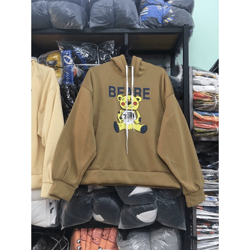 Áo Hoodies Nữ Chui Đầu Nón 2 Lớp Hình In Gấu Đẹp Form Rộng Mặc Thoải Mái [NEW UNISEX]