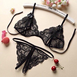 Bikini ren sẽy(2 màu đen/đỏ)