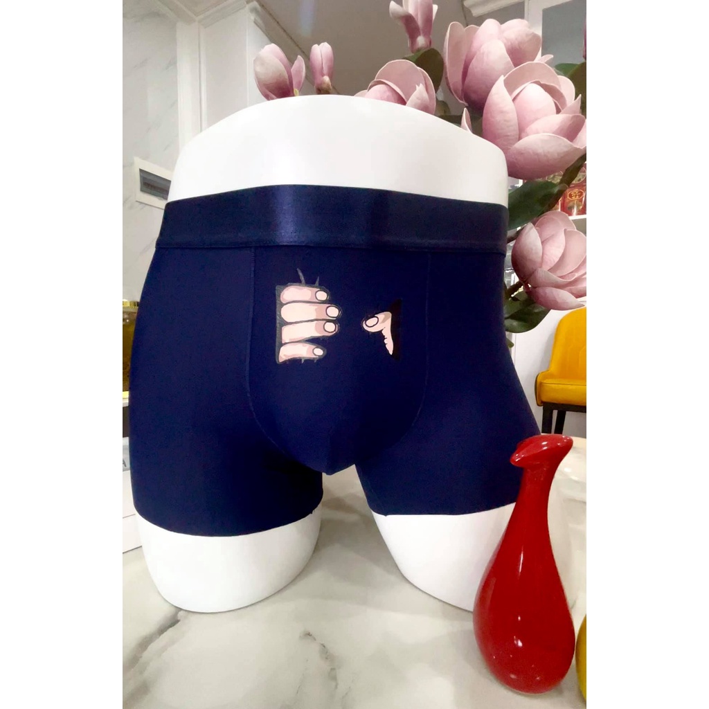 Combo quần sịp nam, quần lót đùi nam thun lạnh họa tiết bàn tay cao cấp thiết kế độc quyền