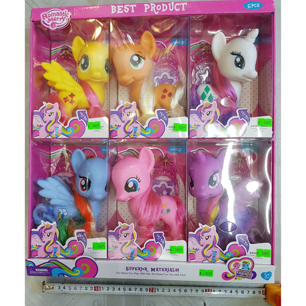 Ngựa Pony 💖𝑭𝑹𝑬𝑬𝑺𝑯𝑰𝑷💖 COMBO 6 CON - Đồ chơi cho bé [SIZE ĐẠI]