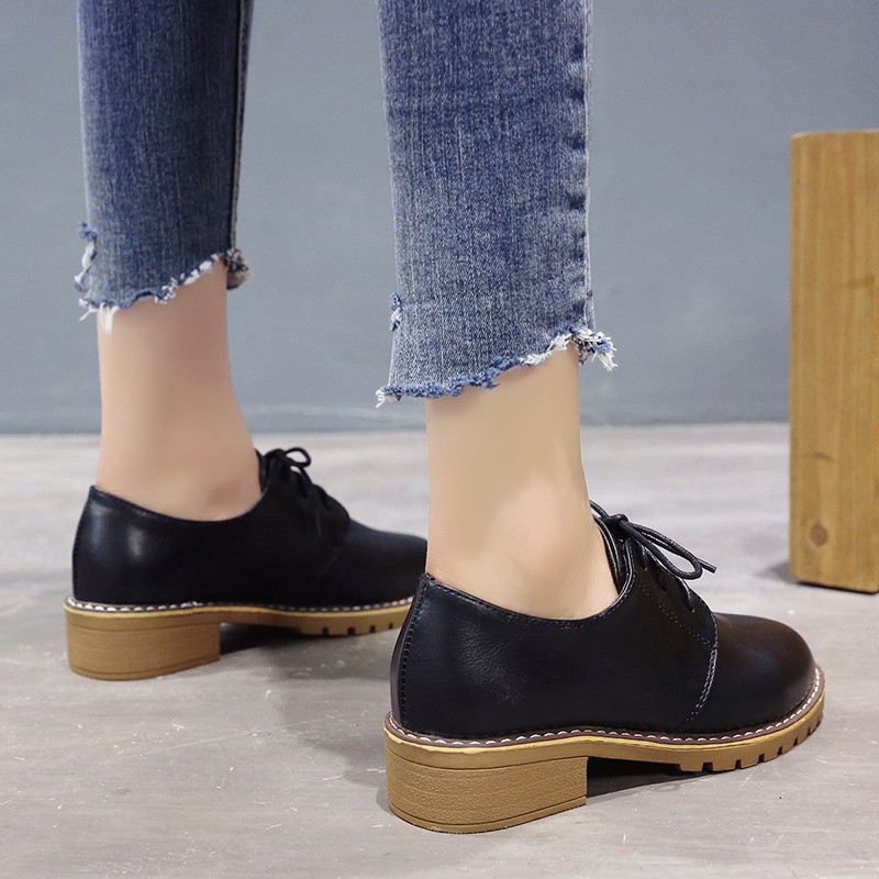 [A25] (sẵn Đen, Trắng size 38) Giày BOOT Oxford NỮ THỜI TRANG