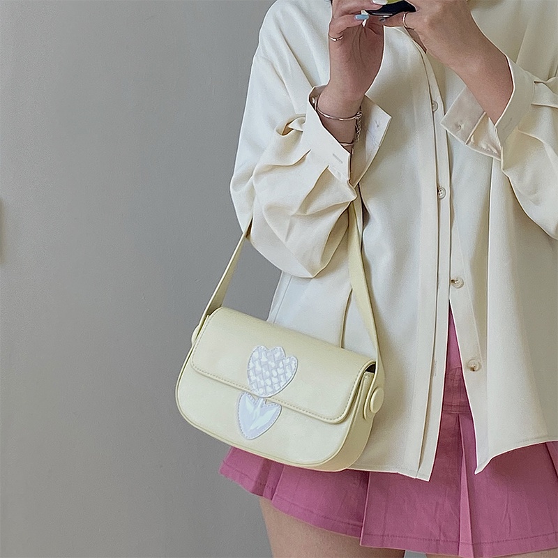 IELGY Túi Đeo Vai In Họa Tiết Trái Tim Thời Trang Cho Nữ