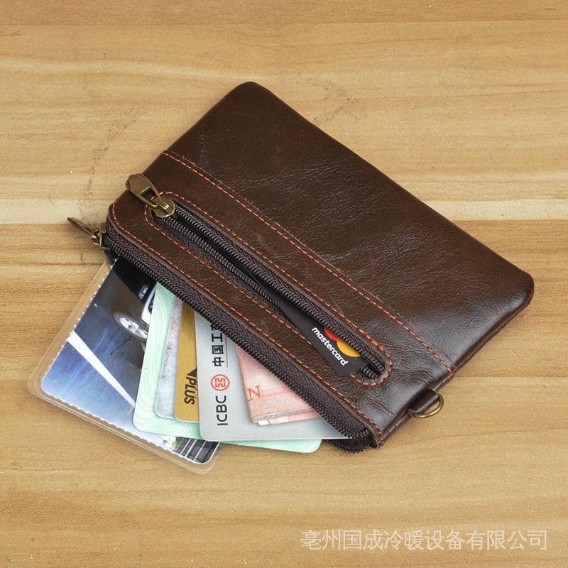 Ví Da Bò Siêu Mỏng 2022 Đựng Thẻ/Tiền Xu/Giấy Tờ Kiểu Retro Cho Nam Nữ