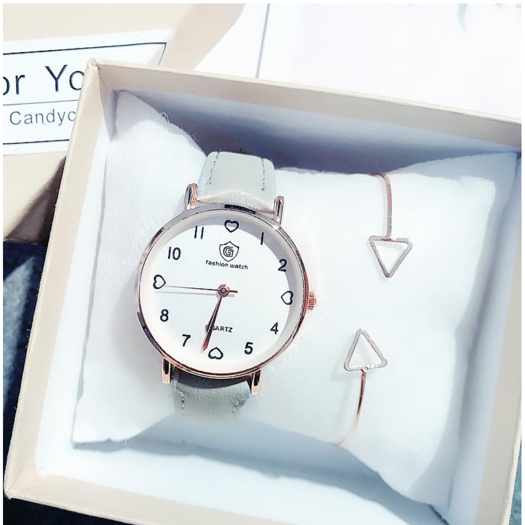 [QUÁ ĐẸP] ĐỒNG HỒ NỮ DÂY DA FASHION WATCH TRÁI TIM DỄ THƯƠNG