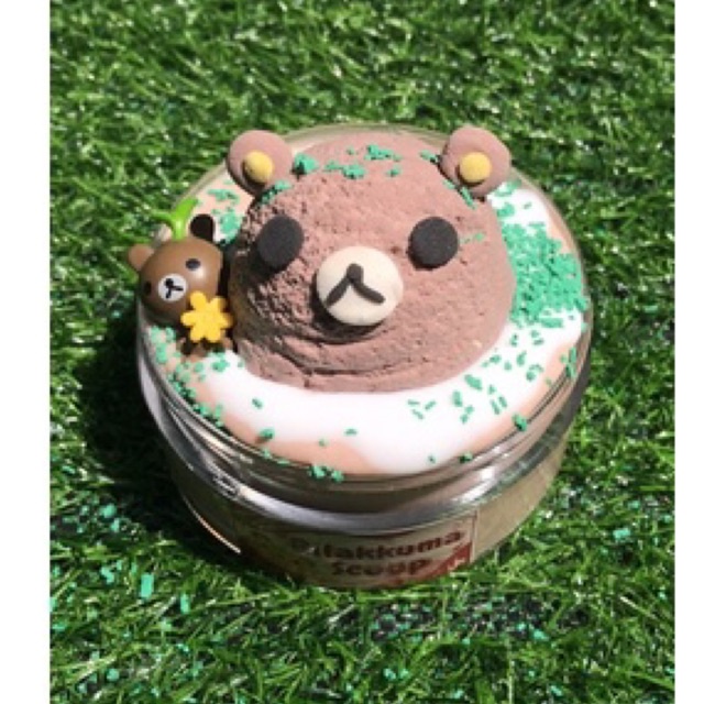 SLIME KEM GẤU RILAKKUMA - diy clay slime, slime handmade, đồ chơi slime