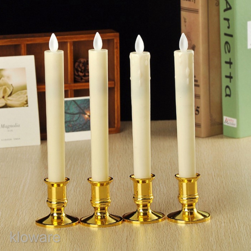 4pcs Battery Operated LED Candle Swinging Dancing Flame Realistic Candles