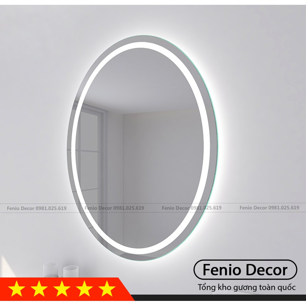 Gương treo nhà tắm hình Bầu Dục có đèn Led - FGBDL88