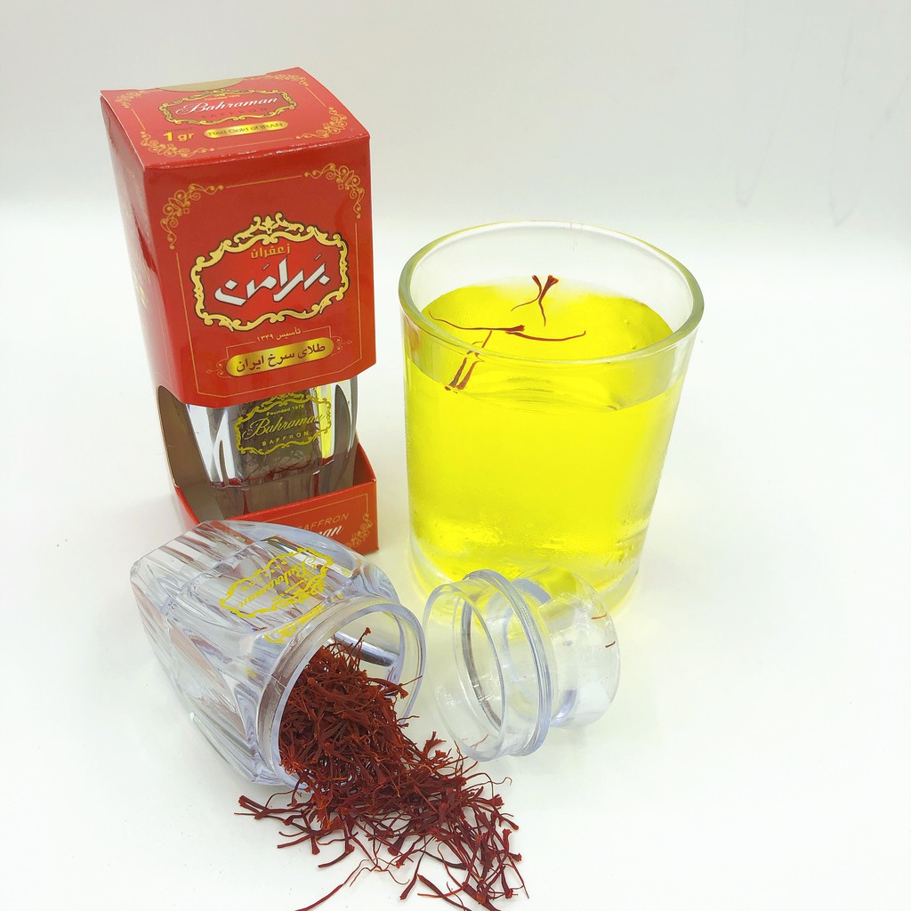 Nhụy Hoa Nghệ Tây Saffron Bahraman 2 hộp 1gram/hộp- Tặng 150gr mật ong hoa rừng