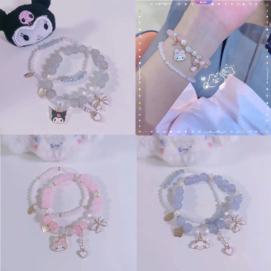 Vòng Tay Mặt Hình Kuromi Melody Sanrio Dễ Thương Thời Trang Cho Bạn Gái