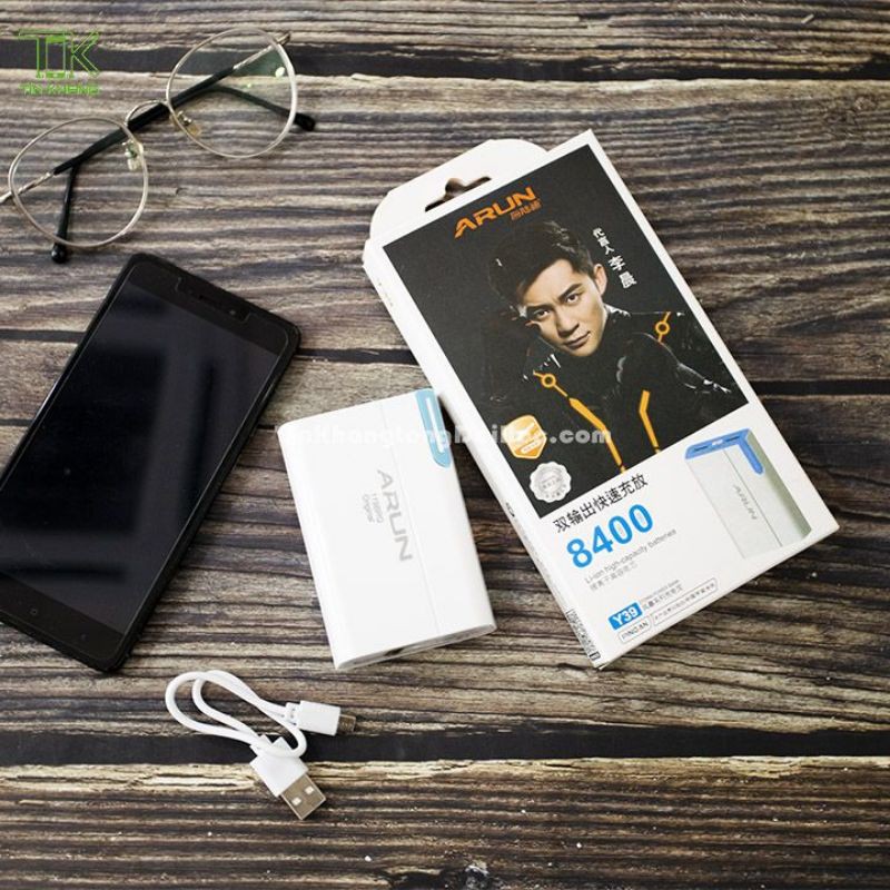 Pin sạc dự phòng dung lượng 8400mah Arun Y39 loại 1