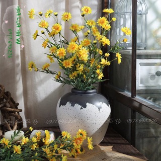 Hoa lụa | CÚC DAISY CÀNH DÀI (Ảnh thật shop chụp)