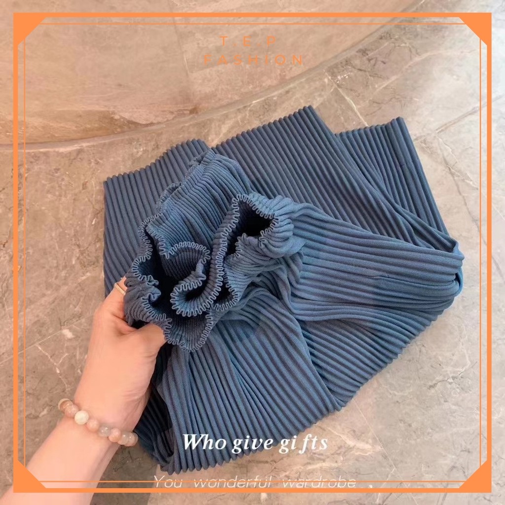 [8 MÀU] Quần Đùi Ngố CULLOTES Tăm Xếp Ly Ống Rộng Cạp Cao Chun Co Dãn 4 Chiều Freezise 63kg Tep Fashion - QD005