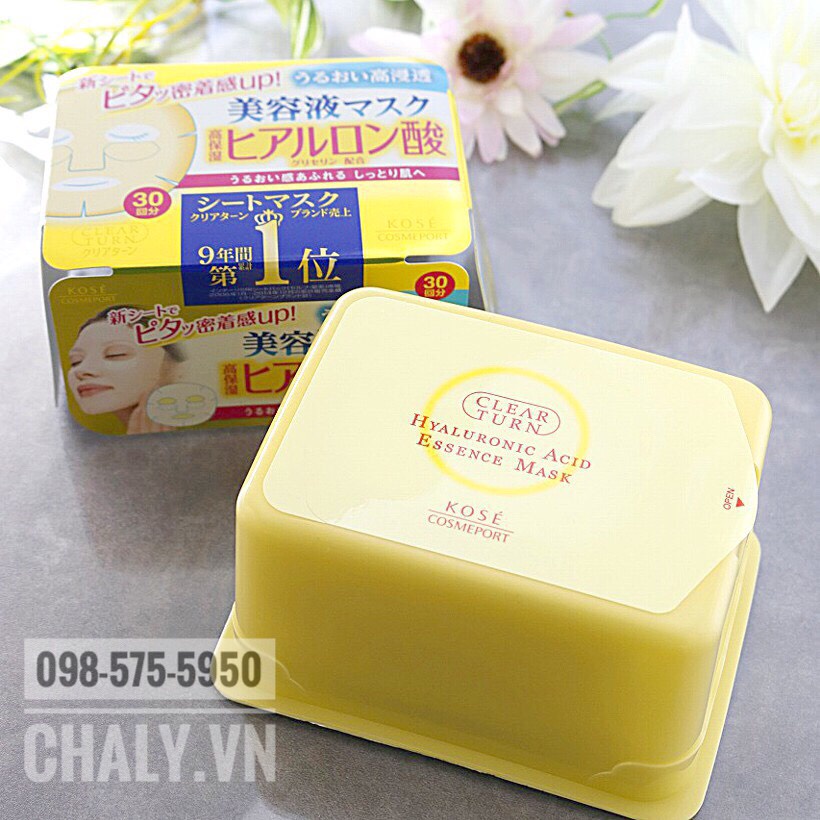 Combo 3 mặt nạ Kose Cosmeport Clear Turn trắng da - giảm nhăn - cấp nước hộp 30 miếng Nhật
