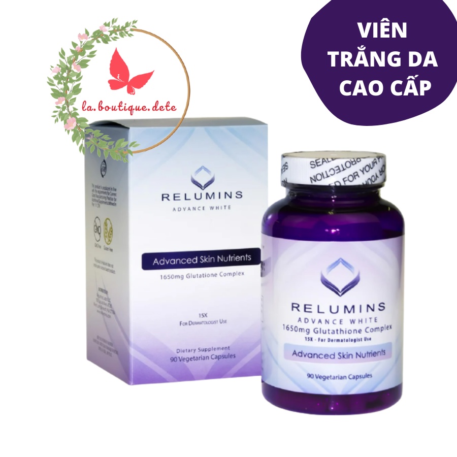 Viên uống hỗ trợ trắng sáng da Relumins Advance White Glutathione Complex 1650mg 90 viên - Hàng Mỹ