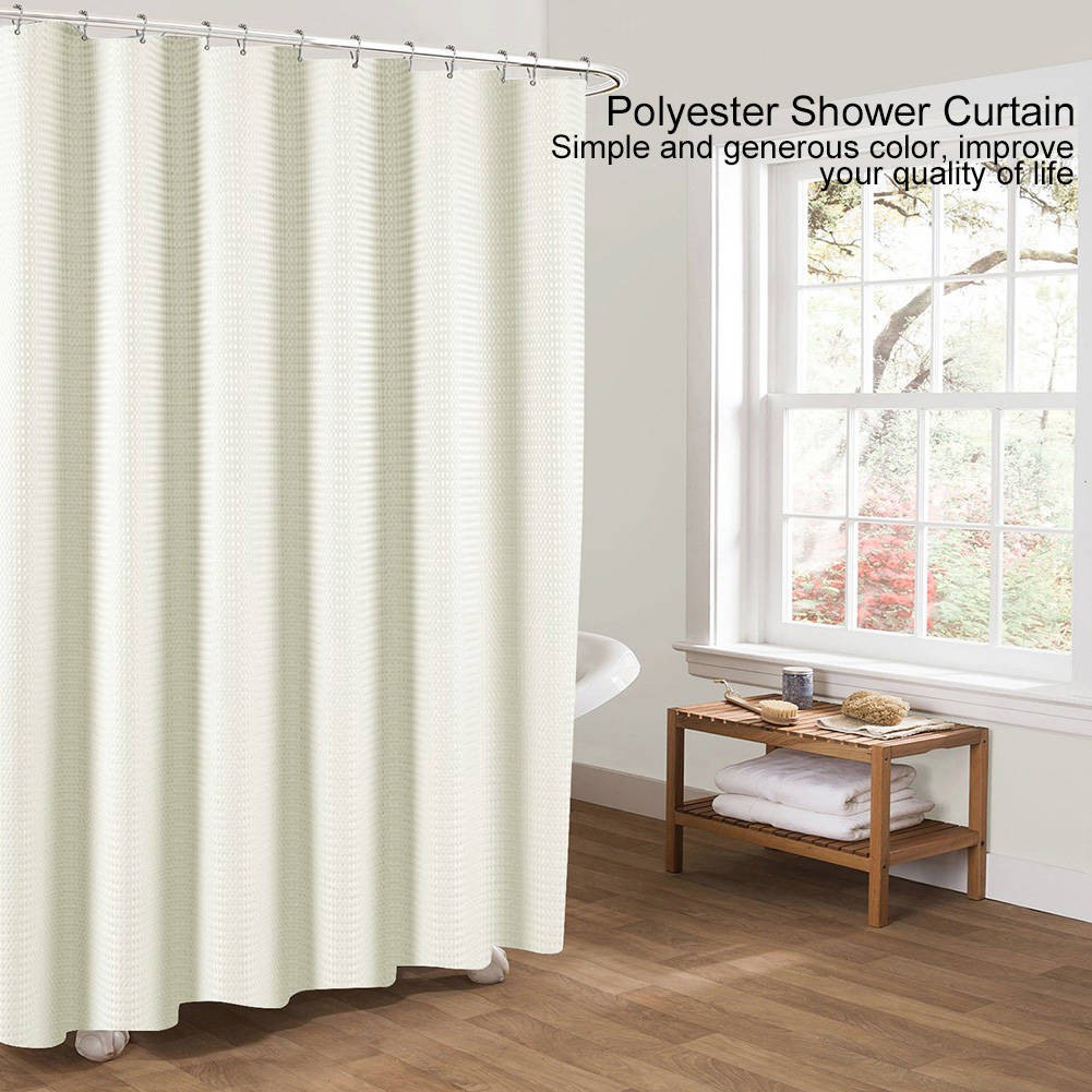 Polyester Mildewproof Waterproof Shading Bathroom Bath Shower Curtains with Hook