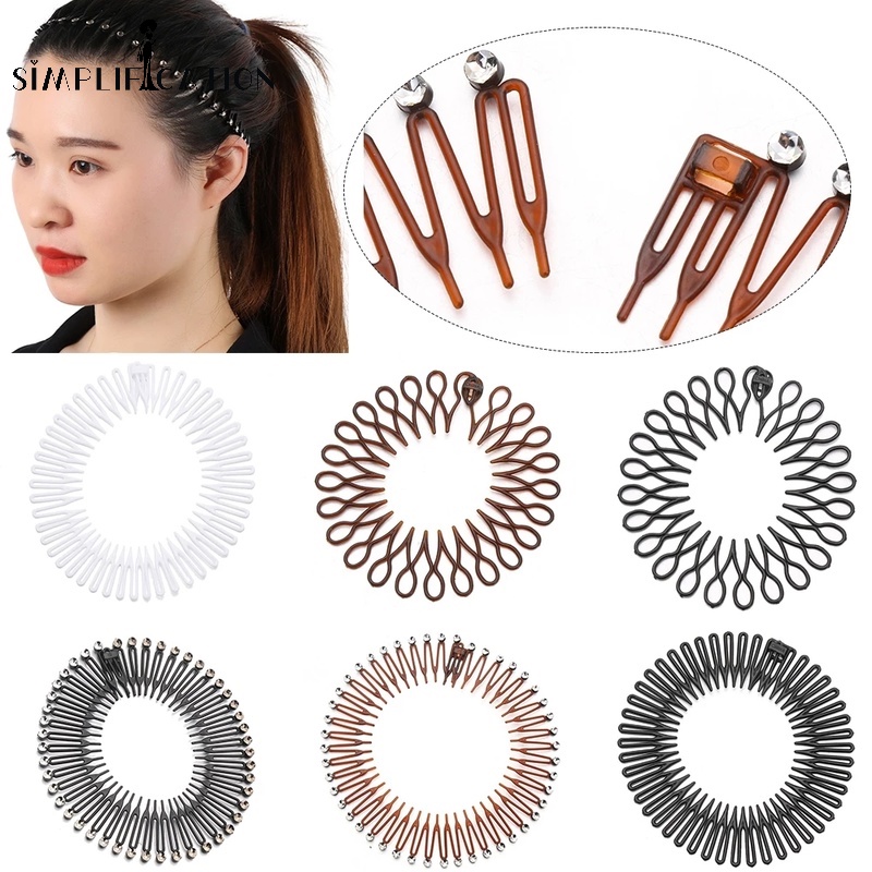 Lược Cài Tóc Co Giãn Đính Đá Xinh Xắn Dành Cho Nữ