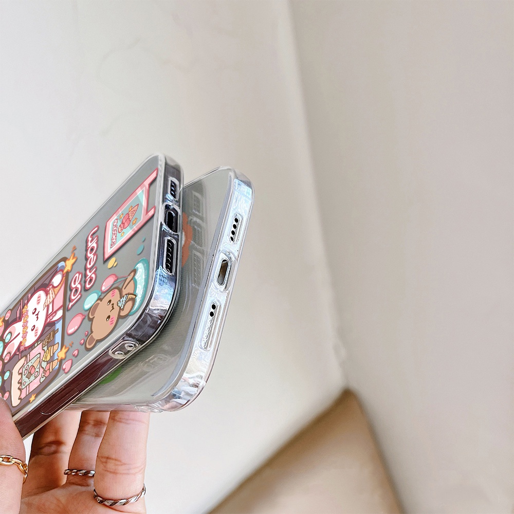 Ốp Điện Thoại Tpu Mềm In Hình Gấu / Thỏ Dễ Thương Cho iPhone 11 12 13 pro max XS X XR XSMax 7 8 6 6s plus SE 2020
