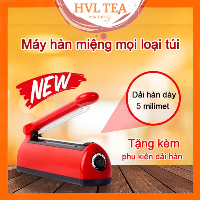 Máy hàn miệng túi, tặng 1 bộ dây hàn nhiệt, băng hàn, máy hàn nhiệt - HVL TEA