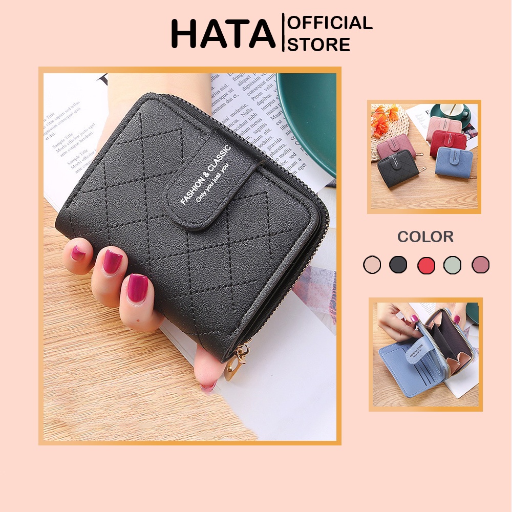 Ví Ngắn Nữ Mini 457 Caro Fashion And Classic Nút Bấm Sang Chảnh - Hata24h