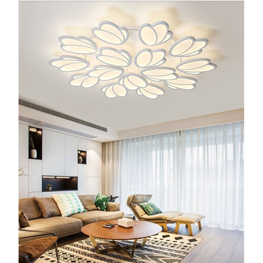 Đèn trần MONSKY LED trang trí 15 ánh hoa ROSE hiện đại tiết kiệm năng lượng