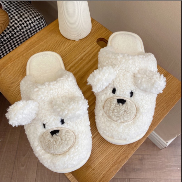 Dép bông XIAODUOJIAJU đi trong nhà hình gấu hoạt hình dễ thương