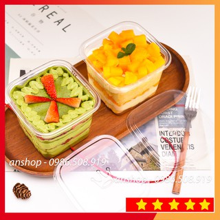 10 hộp nhựa đựng Mousse, Tiramisu hình vuông B10 - anshop