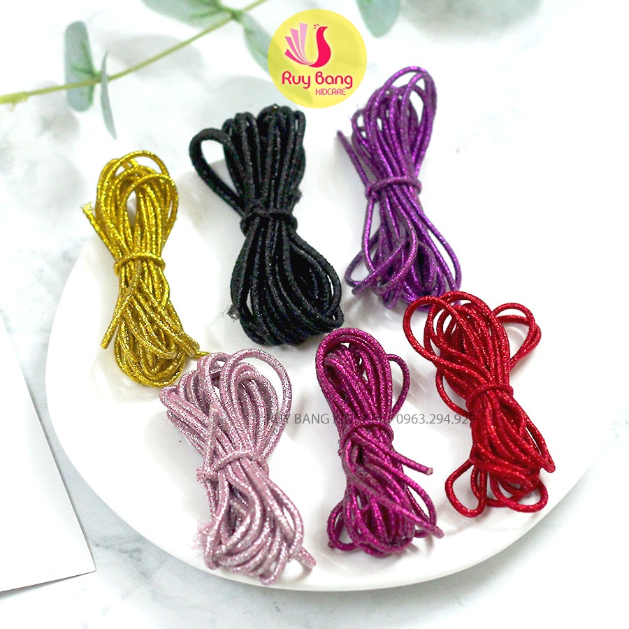 Chun buộc tóc nhũ met - cuộn 5m