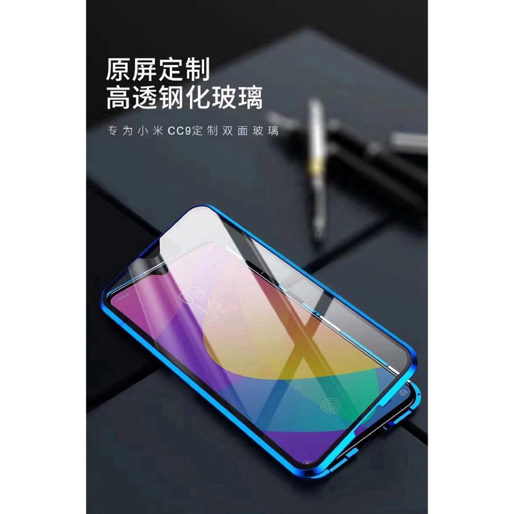 Bao Da Điện Thoại Kính Cường Lực Hai Mặt Nắp Lật Nam Châm Cho Xiaomi Mi Cc9 Pro A3 Note 10 Mi Note10 Vỏ