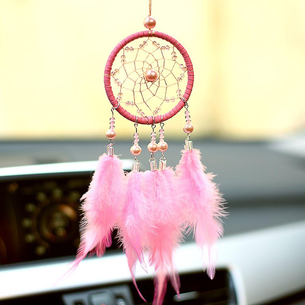 Dreamcatcher Đính Lông Vũ Treo Trang Trí Xe Hơi