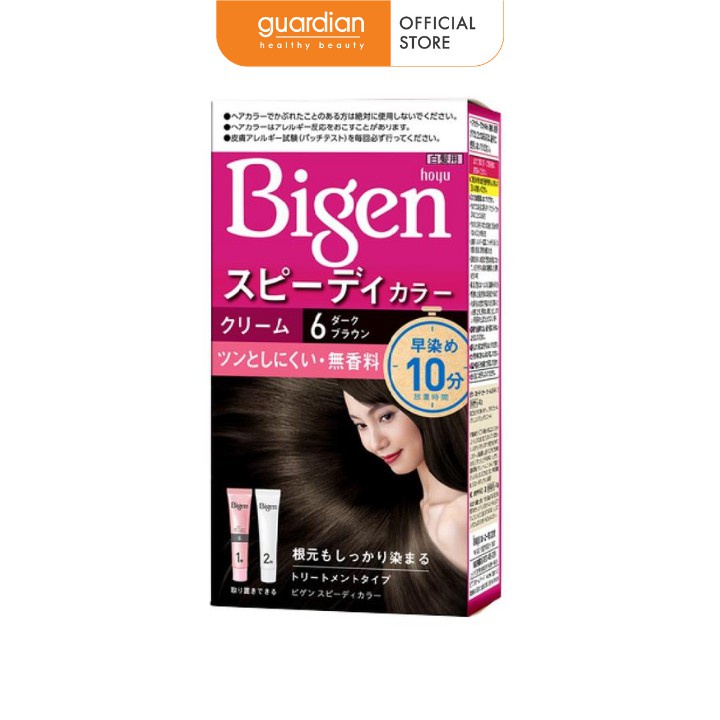 Kem nhuộm tóc Bigen Speedy Color Cream 6 Nâu đen 80g