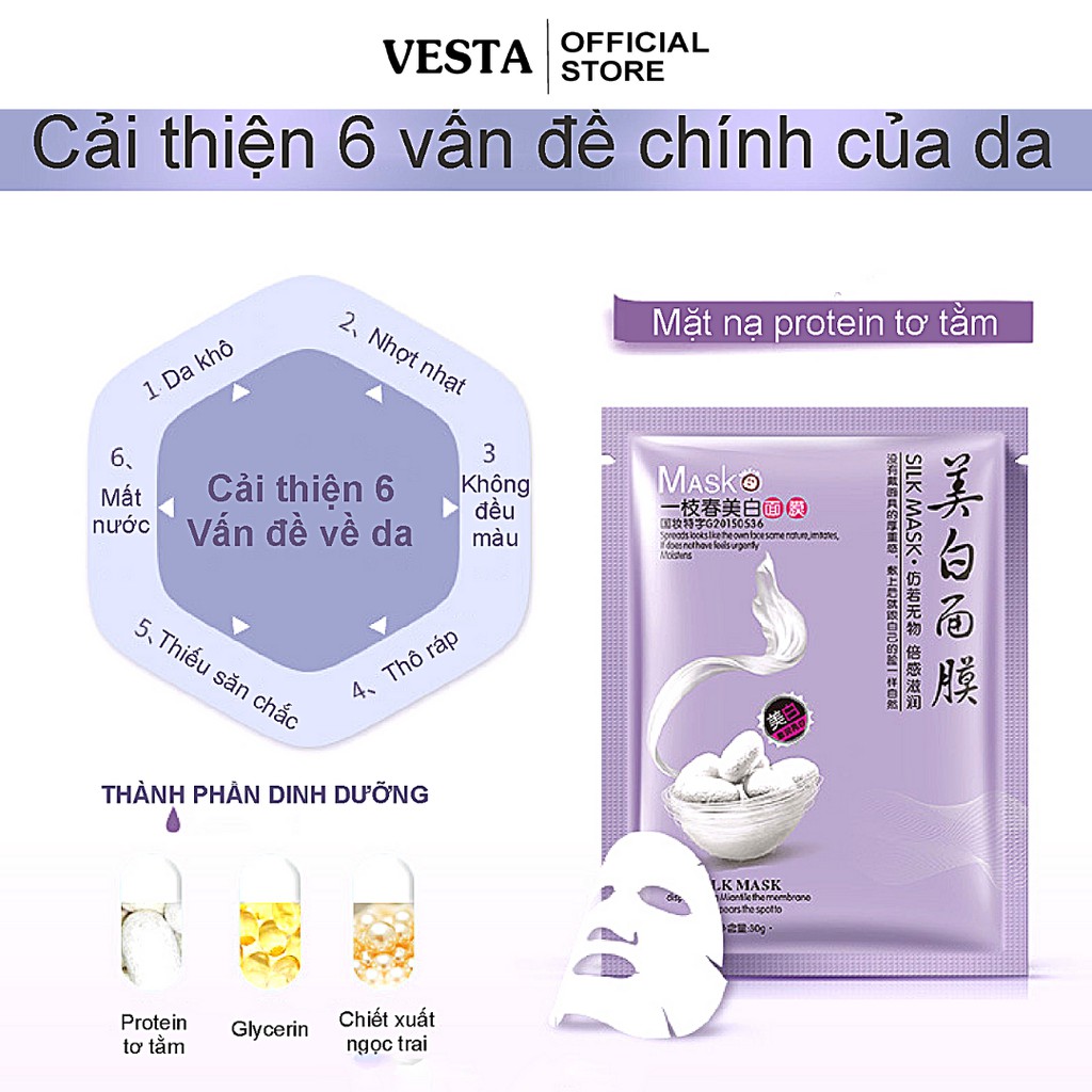 Mặt nạ giấy tơ tằm - silk mask dưỡng trắng và dưỡng ẩm da One Spring 30ml | BigBuy360 - bigbuy360.vn