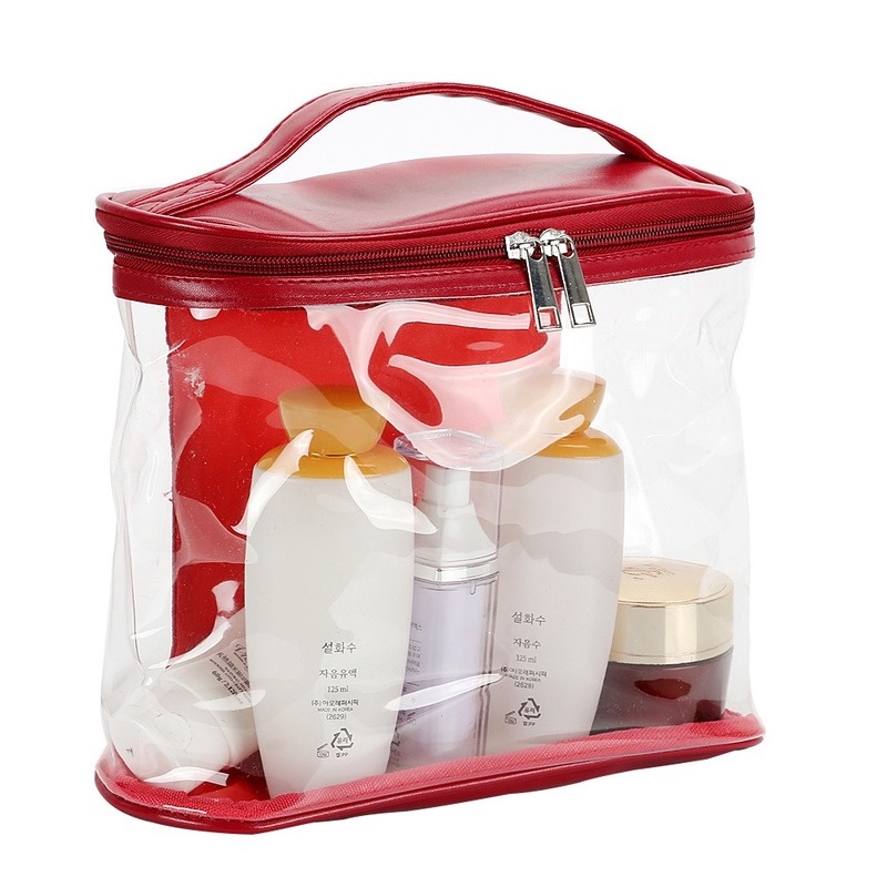 Túi Đựng Mỹ Phẩm Xách Tay Bằng Nhựa PVC Trong Suốt Cỡ Lớn