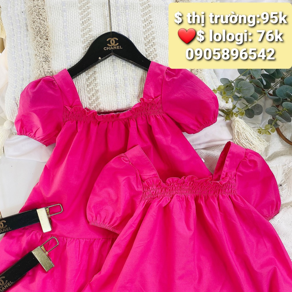 (HÀNG MỚI VỀ ) Váy công chúa bé gái màu hồng đậm cho bé dưới 23kg, 1-7 tuổi vải lụa thô giữ form chuẩn