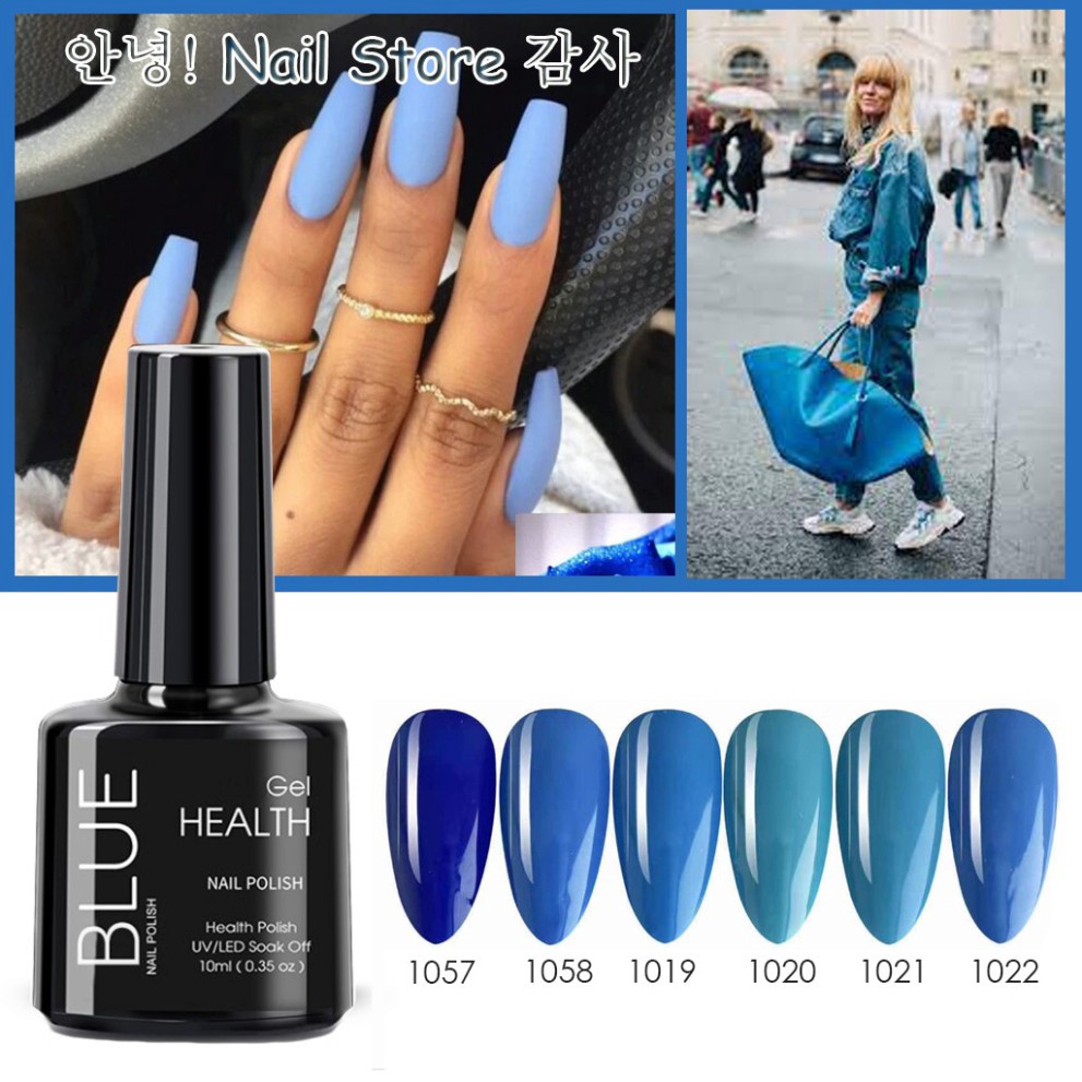 Gel sơn móng tay BLUE NAIL POLISH 1057-1023 hiệu ứng tone blue xanh coban  navy màu sắc nhã nhặn | Shopee Việt Nam