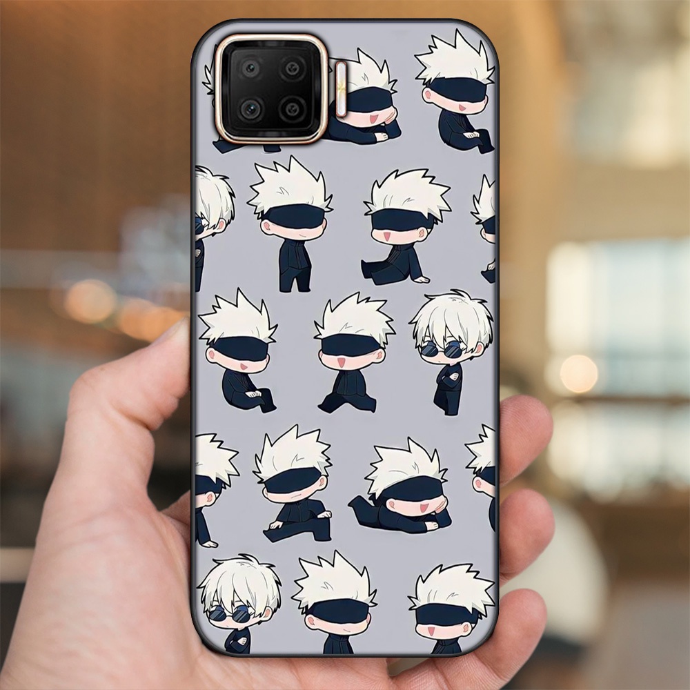 Ốp lưng Oppo A73, A93 4G viền đen in hình Satoru Jujutsu Kaisen