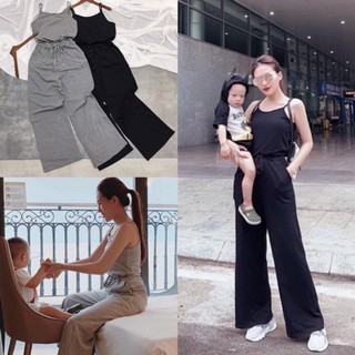 Jumsuit dài trơn 2 dây ống rộng