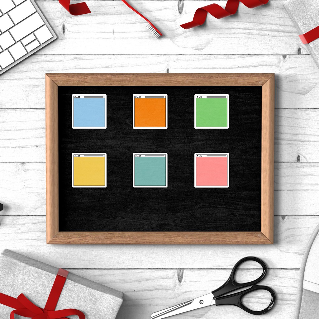 Bộ 20 Sticker Note, tem ghi tên dán trang trí laptop, máy tính bỏ túi, vali, điện thoại,đàn ghita