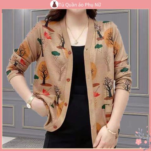 O len Denim nu 'c Bigsize ha n Quote' c Bigsize D t kim Áo Khoác Cardigan Mỏng Dáng Rộng Phong Cách Xuân Thu Mới Cỡ Lớn Cho Phụ Nữ Trung Niên