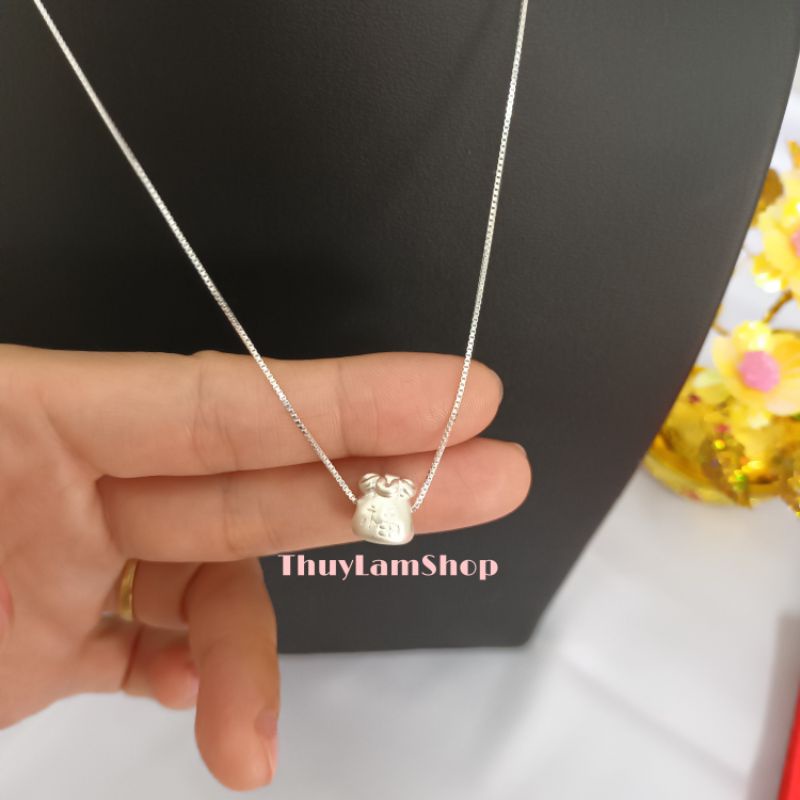 Vòng cổ dây chuyền bạc 925 chum túi tiền tài lộc vĩnh viễn bảo hành