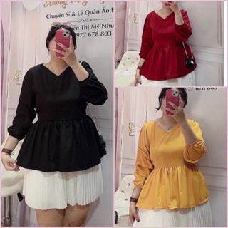 Áo tiểu thư tay xếp ly dễ thương Bigszie Nữ