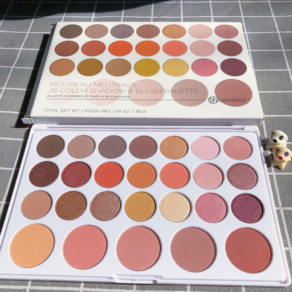 Phấn mắt BH COSMETICS Nouveau Neutrals 26-Color Eyeshadow & Blush Palette - chumia